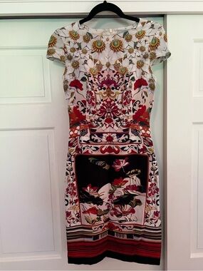 Mary Katrantzou Cap Sleeve Floral Dress - Size 8